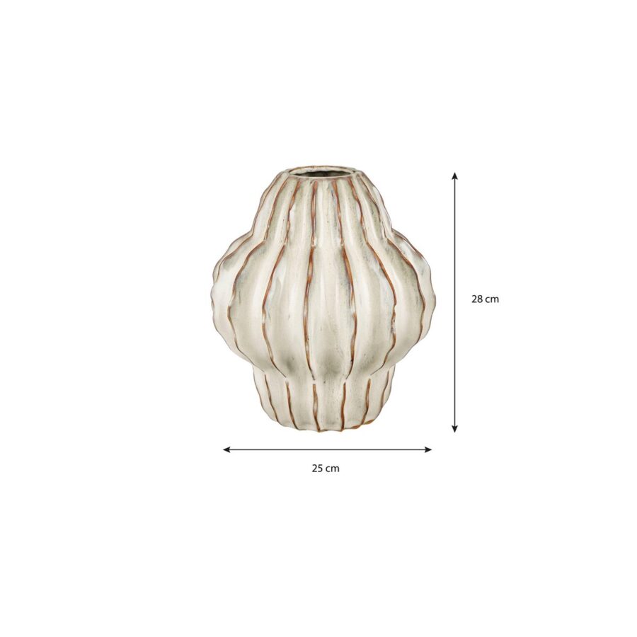 Altea Vaas - H28 x Ø25 cm - Keramiek - Off White - Afbeelding 4