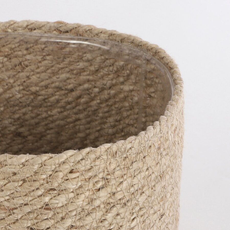 Atlantic Plantenmand - Set van 2 - H20 x Ø20 cm - Jute - Crème - Afbeelding 2
