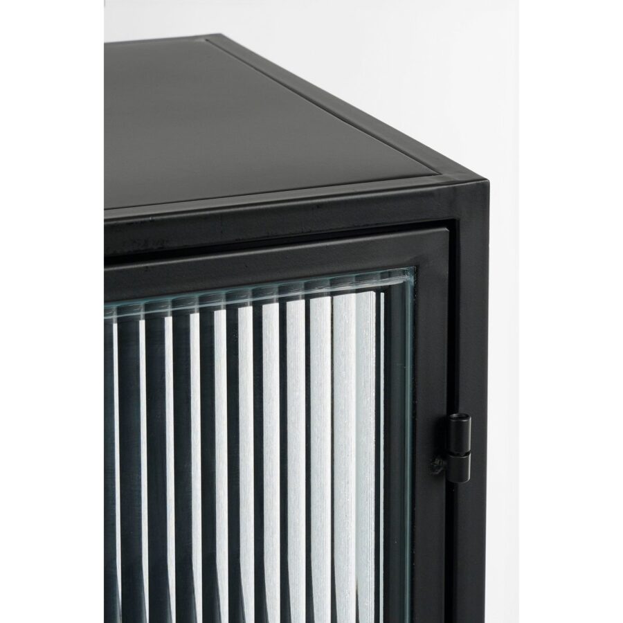 Clifton Opbergkast met Deuren - L38 x B35 x H90 cm - Metaal - Zwart - Afbeelding 2