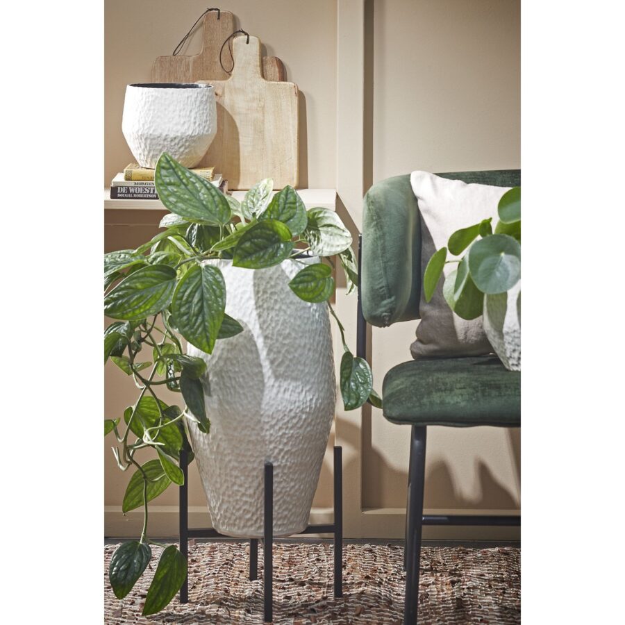 Ascot Plantenstandaard - L24 x B24 x H25 cm - Metaal - Zwart - Afbeelding 7
