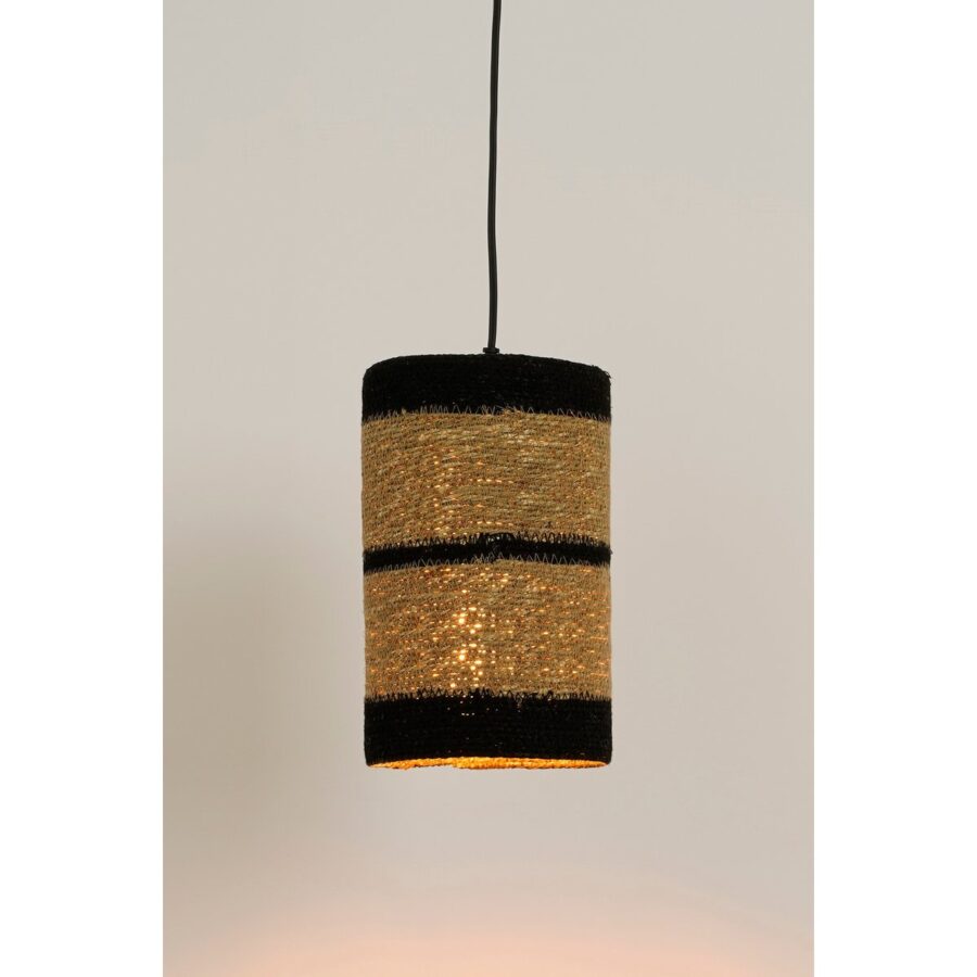 Jinx Hanglamp - H30 x Ø15 cm - Jute - Zwart - Afbeelding 4
