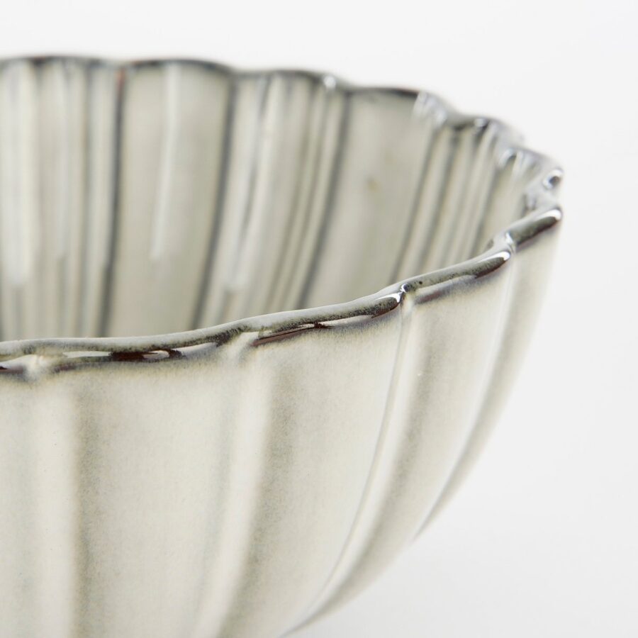 Corfu Schaal - H9 x Ø17 cm - Keramiek - Grijs - Afbeelding 2