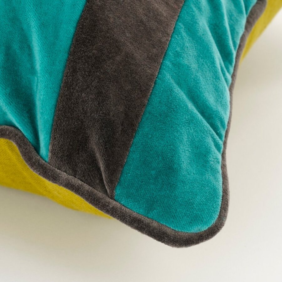 Clair Sierkussen - L55 x B35 x H10 cm - Katoenfluweel - Groen, Grijs - Afbeelding 2