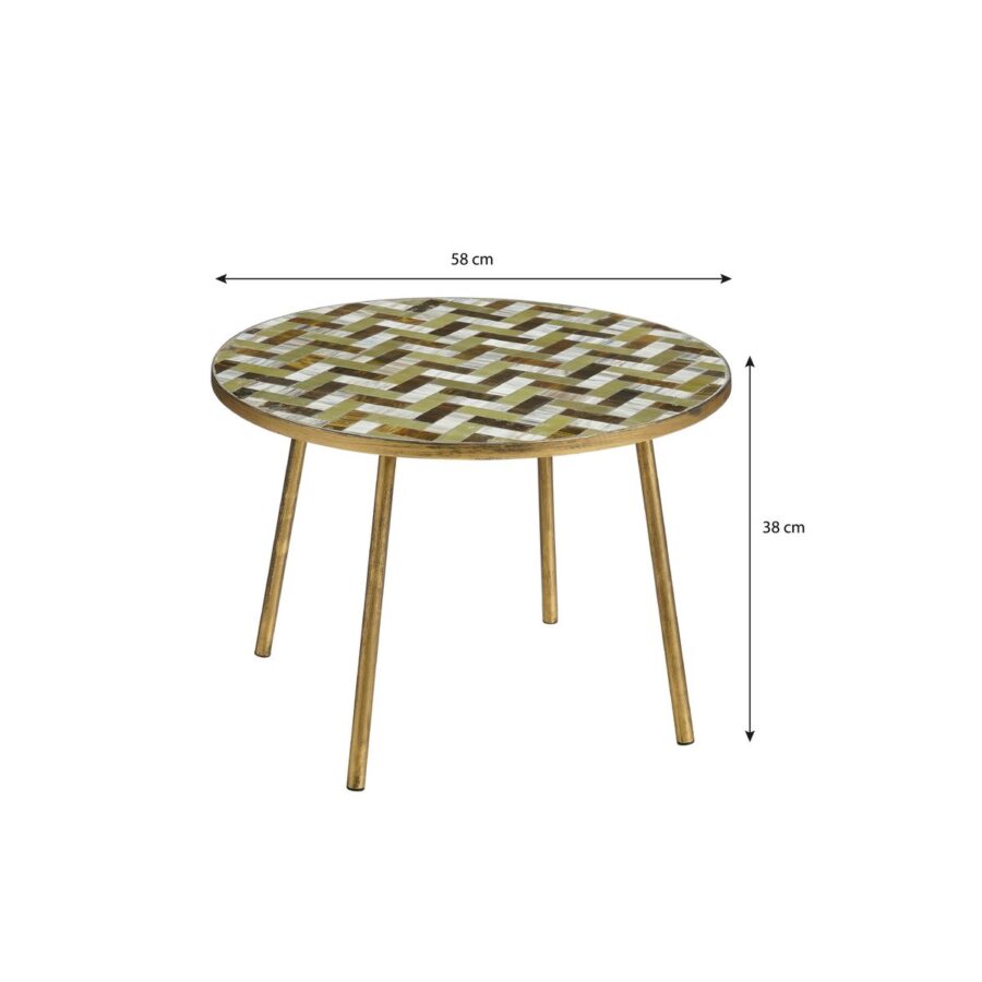 Alanza Bijzettafel Buiten - H38 x Ø58 cm - Metaal - Groen - Afbeelding 4