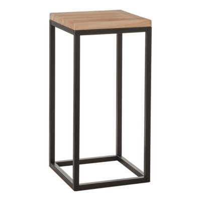 Oskar Plantentafel - L30 x B30 x H62 cm - Hout, Metaal - Zwart