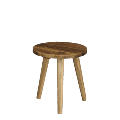 Bold Bijzettafel - H28 x Ø26 cm - Gerecycled Hout - Bruin