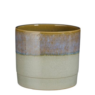 Olof Bloempot - H20 x Ø22 cm - Terracotta - Donkerblauw
