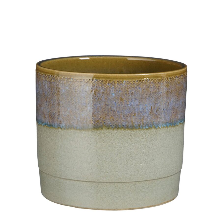 Olof Bloempot - H20 x Ø22 cm - Terracotta - Donkerblauw
