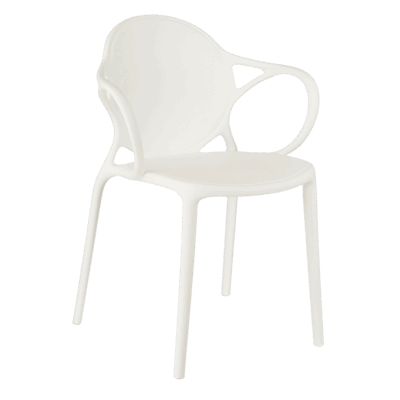Nebraska Tuinstoel - L56 x B57 x H80 cm - Polypropyleen - Wit