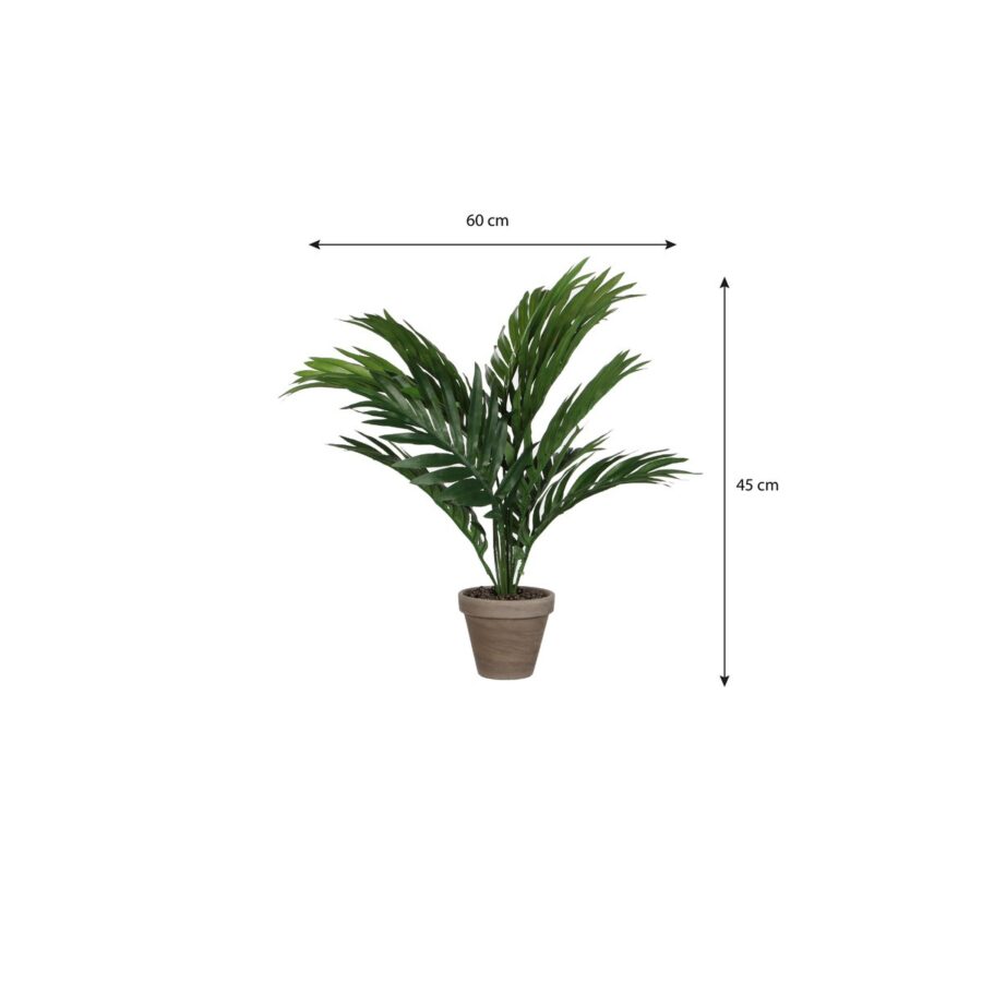 Areca Palm Kunstplant in Bloempot Stan - H45 x Ø60 cm - Groen - Afbeelding 5