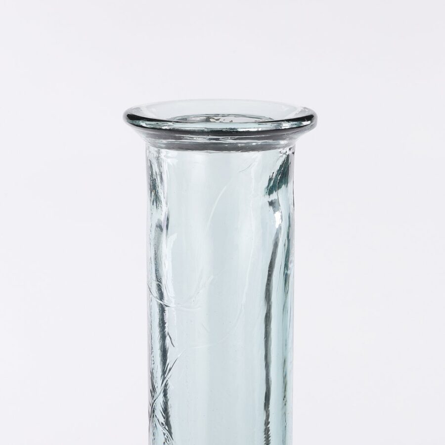 Kyara Fles Vaas - H100 x Ø20 cm - Gerecycled Glas - Transparant - Afbeelding 2