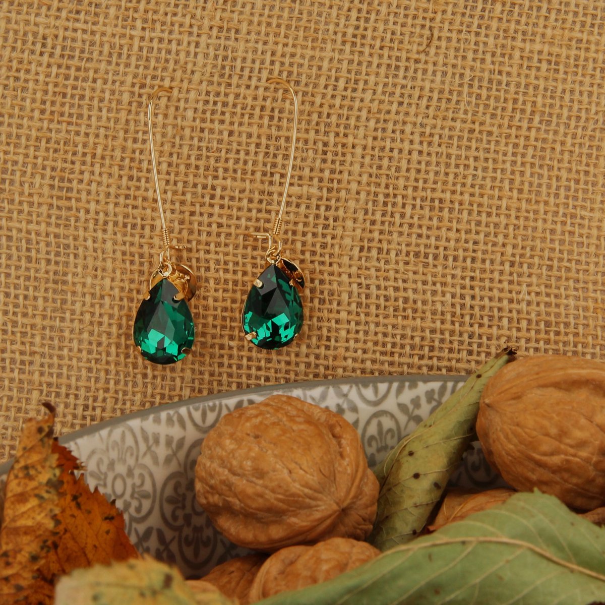 Ida Earhangers Emerald - Gold - Afbeelding 2