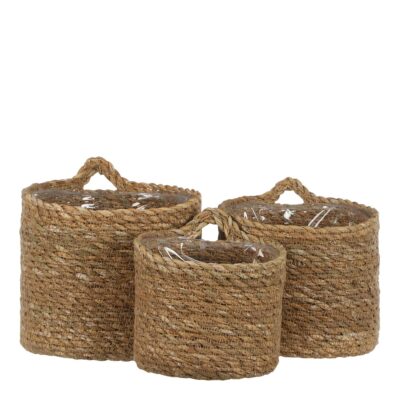 Atlantic Hangende Bloempot - Set van 3 - H16 x Ø16 cm - Lichtbruin
