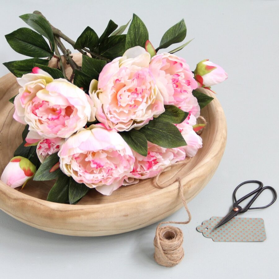 Pioenroos Kunstbloemen Boeket - H55 x Ø40 cm - Lichtroze - Afbeelding 5
