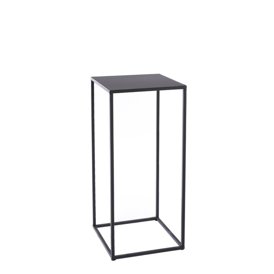 Quinty Bijzettafel - Set van 3 - L30 x B30 x H70 cm - Metaal - Zwart - Afbeelding 4