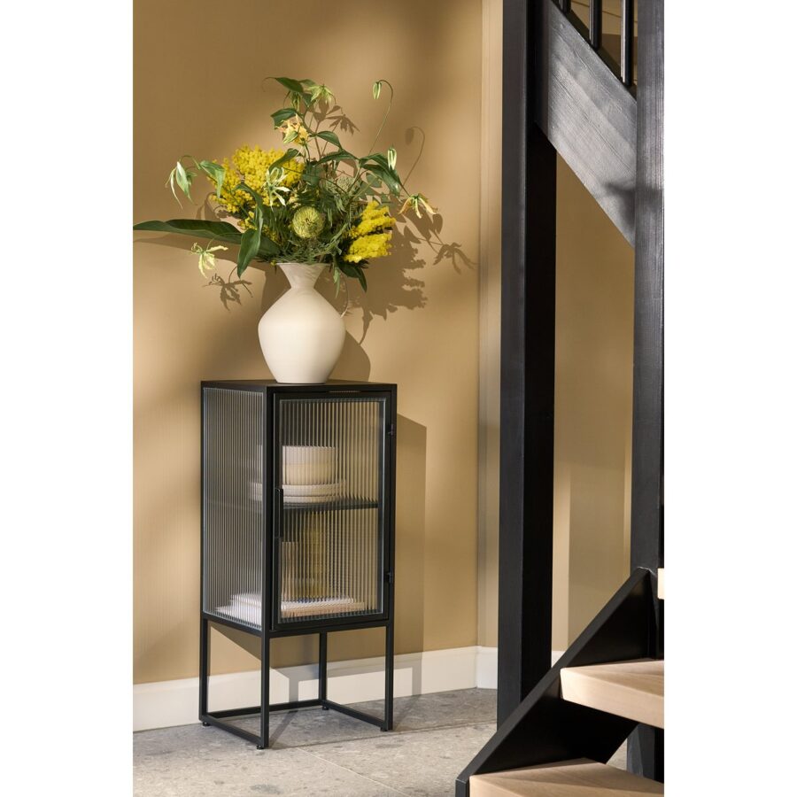 Clifton Opbergkast met Deuren - L38 x B35 x H90 cm - Metaal - Zwart - Afbeelding 8