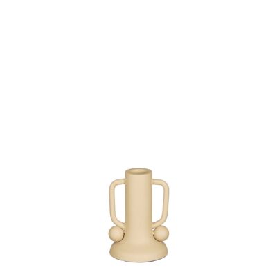 Ula Kandelaar - H12 x Ø8 cm - Metaal - Beige