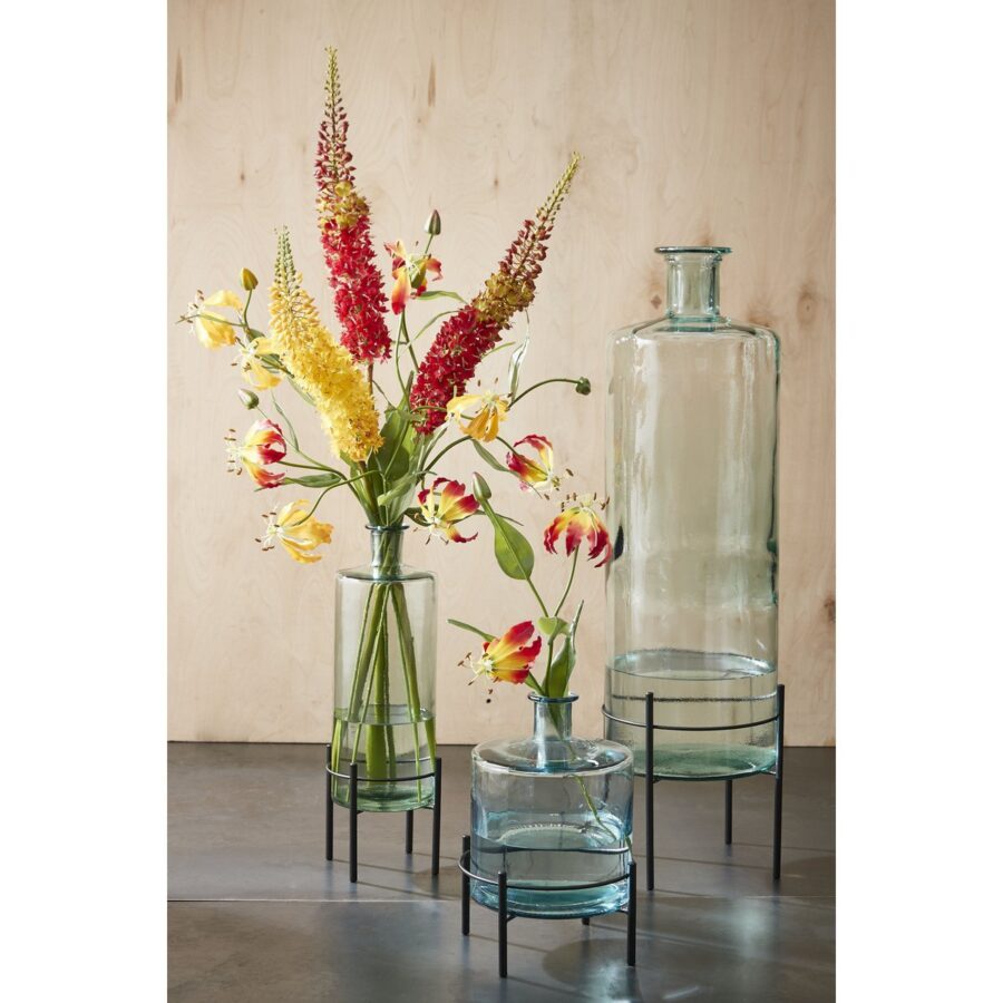 Guan Fles Vaas - H75 x Ø25 cm - Gerecycled Glas - Transparant - Afbeelding 5