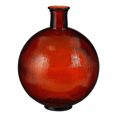 Firenza Fles Vaas - H42 x Ø34 cm - Gerecycled Glas - Donkerbruin