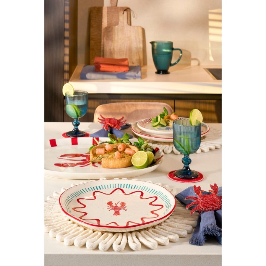 Ariane Dinerbord - Set van 4 - Ø27 cm - Steengoed - Rood - Afbeelding 5