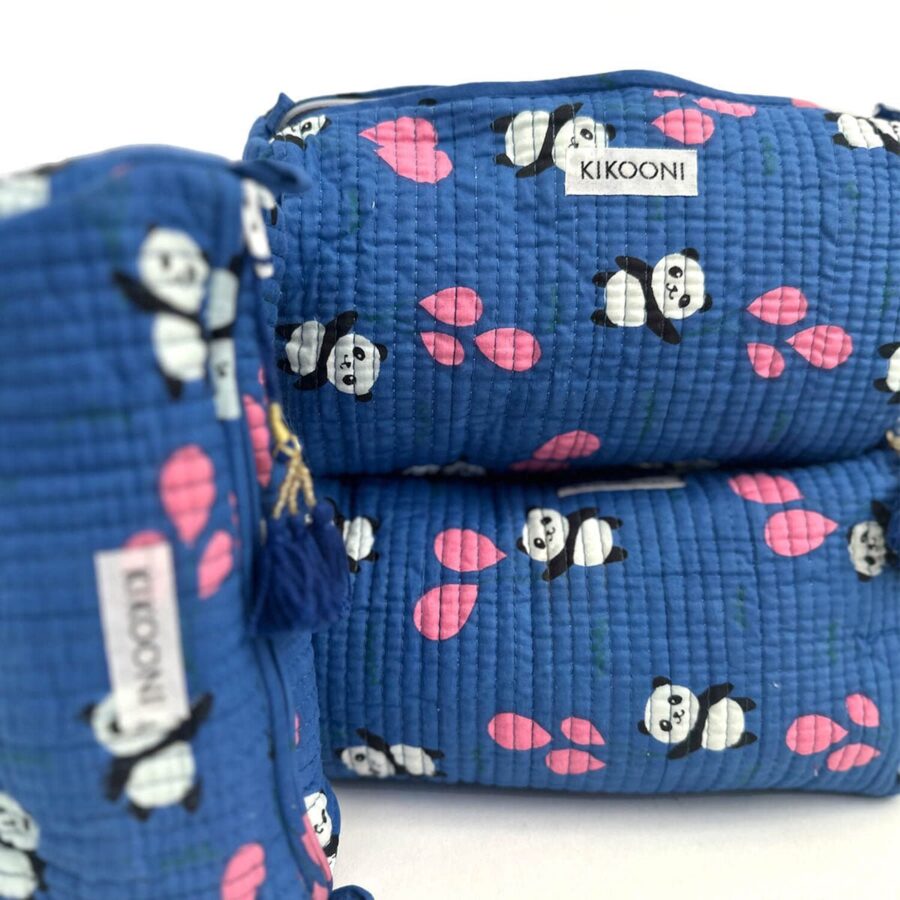 handgemaakte make-up tas SET van 3 "Panda" - Afbeelding 4