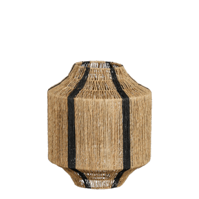 Liliano Lantaarn - H36 x Ø30 cm - Jute - Zwart