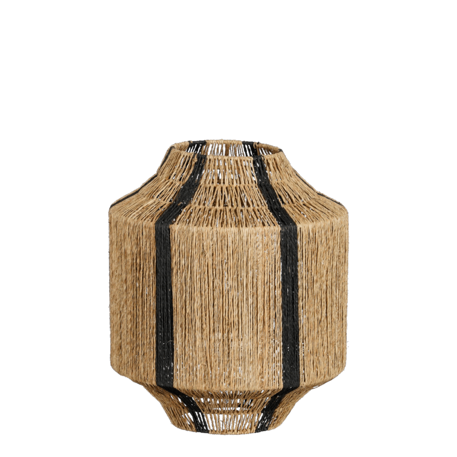 Liliano Lantaarn - H36 x Ø30 cm - Jute - Zwart