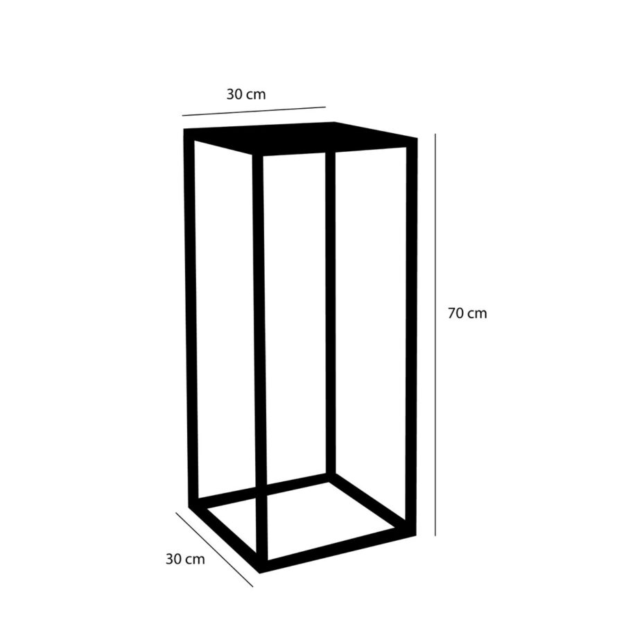 Goa Bijzettafel - Set van 2 - L30 x B30 x H70 cm - Metaal - Zwart - Afbeelding 5