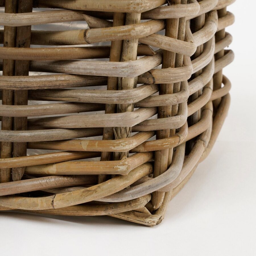 Marcia Plantenmand voor Buiten - Set van 3 - L40 x B23 x H20 cm - Rotan - Grijs - Afbeelding 3