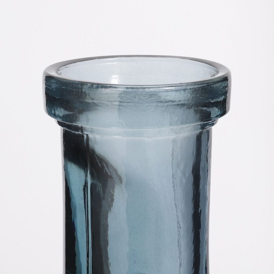 Rioja Fles Vaas - H100 x Ø21 cm - Gerecycled Glas - Lichtblauw - Afbeelding 2