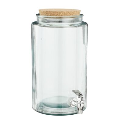 Drankdispenser met Kraantje - 6 liter - Gerecycled glas - Transparant