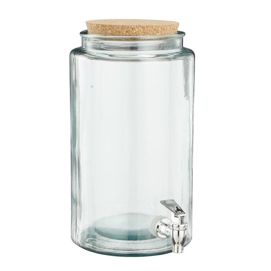Drankdispenser met Kraantje - 6 liter - Gerecycled glas - Transparant