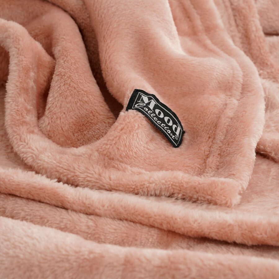 Famke Fleece Plaid - L180 x B130 cm - Perzik - Afbeelding 4